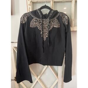 Love Sam size large black hoodie top with embellishments